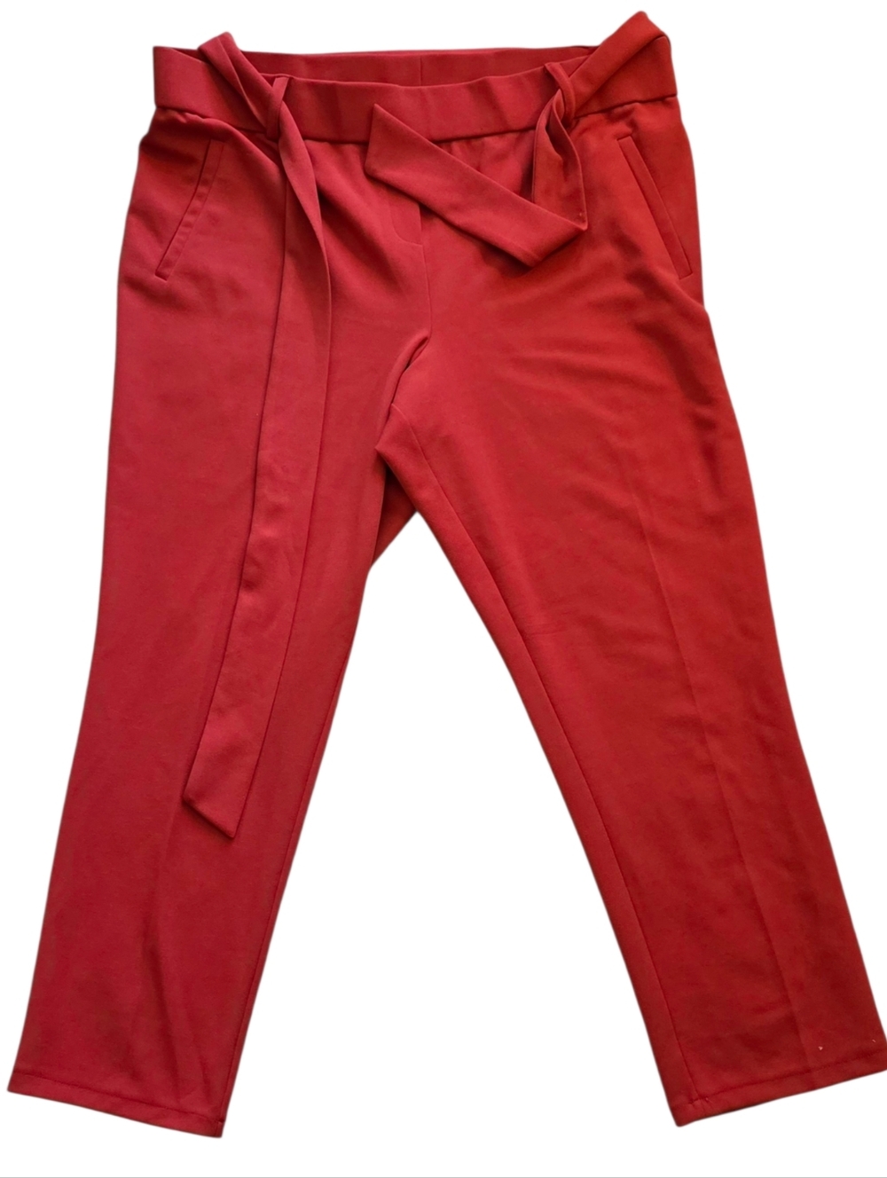 Jules &‎ Leopold XL Red Tie Waist Straight Leg Paper Bag Pants Extra Large